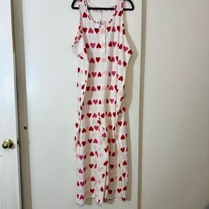 Old Navy Women’s Pink, Red and White Heart Print Sleepwear